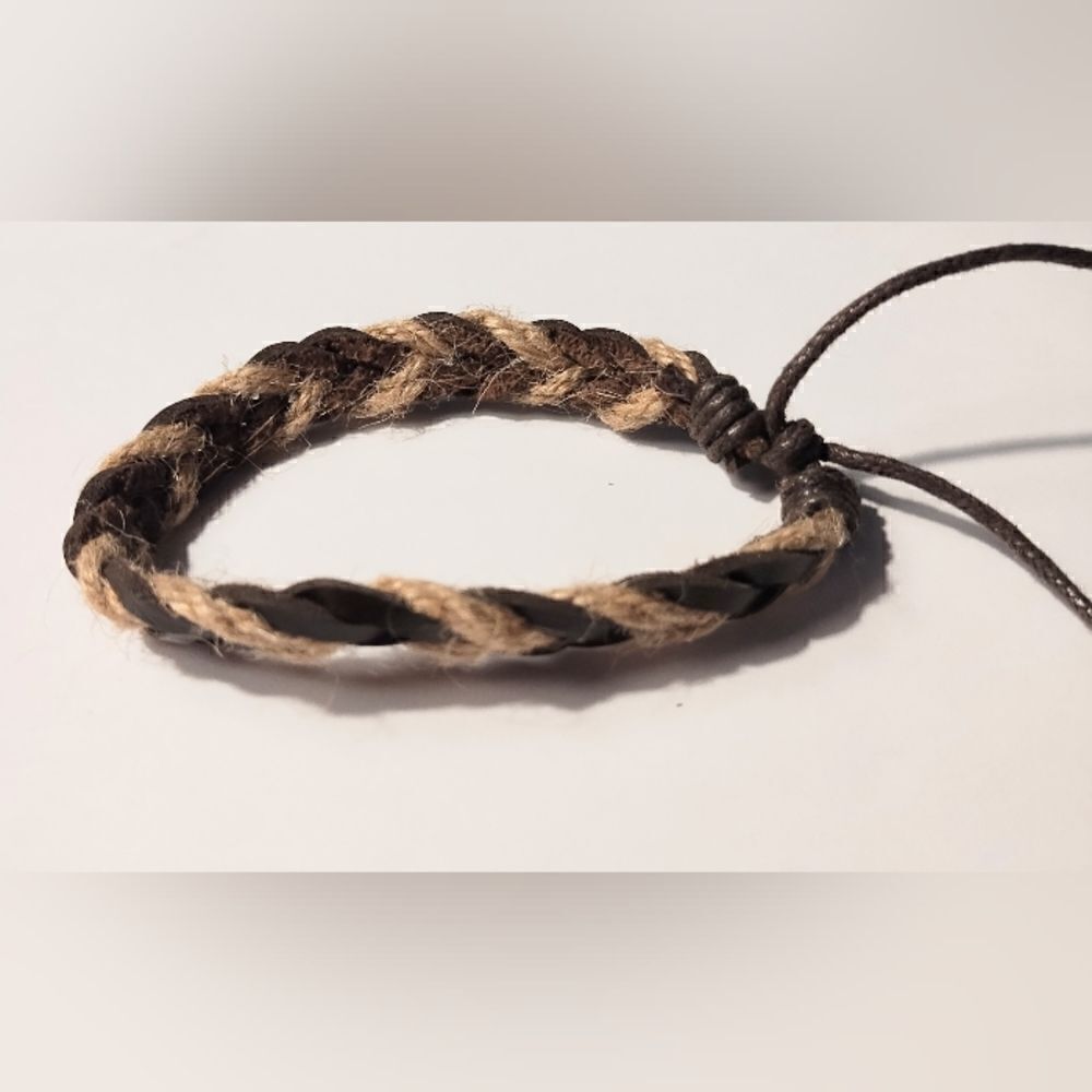 Men's bracelet braided rope new‎ brown new d21
